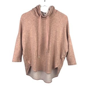 Lou & Grey Heathered Soft Poncho Hoodie Top Women Sz S